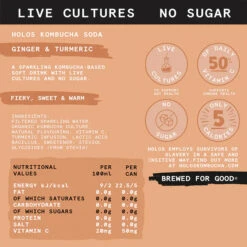 HOLOS Kombucha Soda Ginger & Turmeric [250ml Cans] -Liquor Series Store HOLOS Kombucha Chilled Ginger turmeric label 720x 8e676348 ead4 46dd 9a50 5b536115fa2a