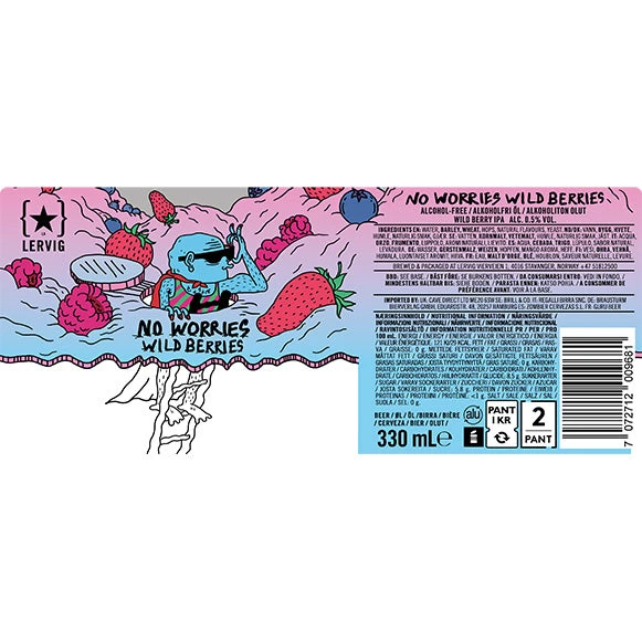 Lervig No Worries Wild Berries - Non Alcoholic Beer 3 Lervig No Worries Wild Berries - Non Alcoholic Beer - Image 3