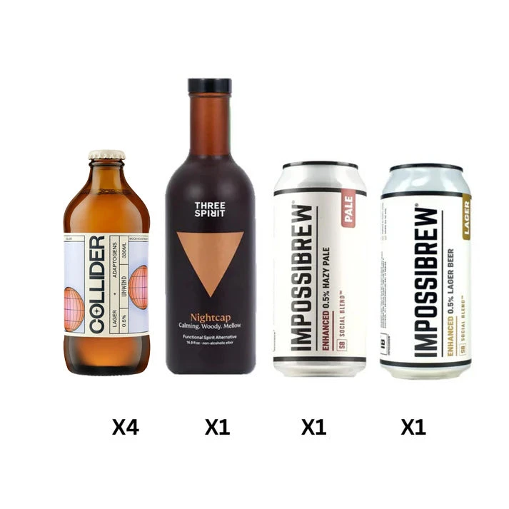 Dry Drinker's Energise & Unwind Combo: 4 X Collider Lager | ImpossBrew Lager & Pale Ale Duo | Three Spirit NightCap 2 Dry Drinker's Energise & Unwind Combo: 4 X Collider Lager | ImpossBrew Lager & Pale Ale Duo | Three Spirit NightCap - Image 2
